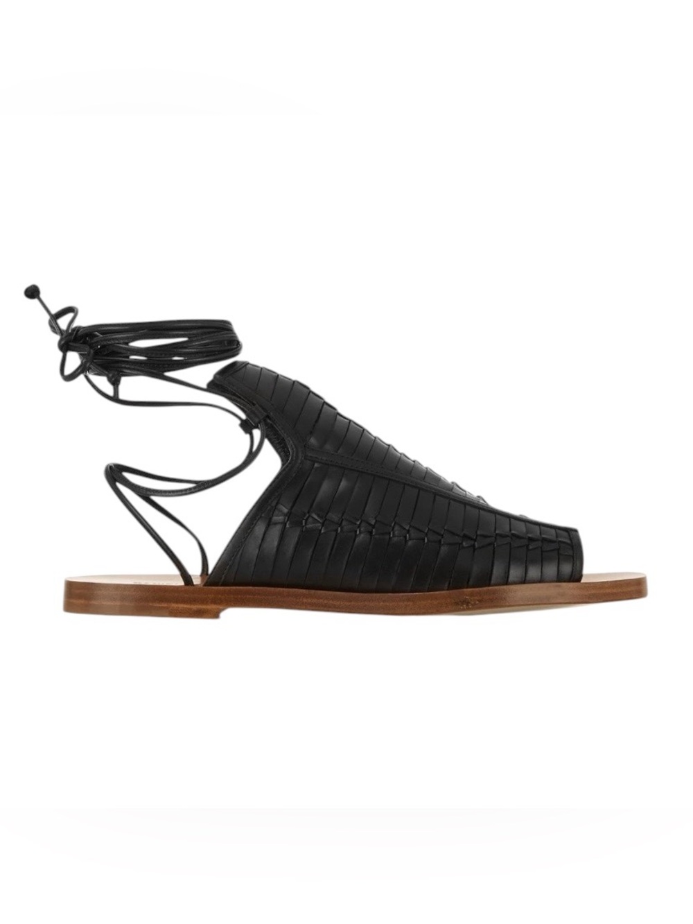 Daniele Michetti Black Leather Gladiator Lace Up Sandal Size 8.5